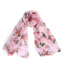 scarf Rose Womens elegant casual Voile Long Stole Scarves Shawl Scarf fast shipping ILML