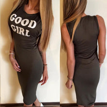 2017 Solid Sleeveless Letter Printed Dresses Women Streetwear Print GOOD GIRL Sheath Dress Casual Bodycon Beach Vestidos ILML