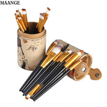 20PCS MAANGE Professional makeup brushes Leather Cup Holder Case Foundation Eyeshadow ovale makeup brush cosmetics Tool ILML