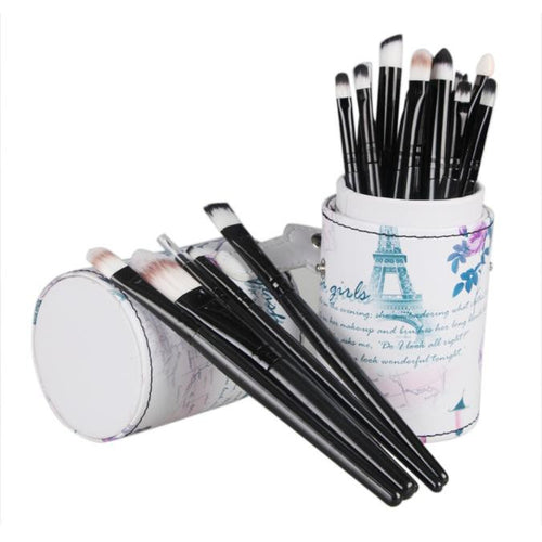 20pcs pro makeup brushes Leather Cup Holder Case for Brush Powder Foundation Blending Concealer Cosmetic Tools ILML