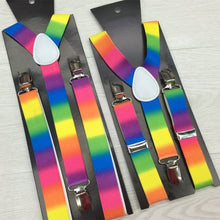 2pcss Colorful Boy Men Y-Back Suspenders Child Elastic Adjustable Clip-On Braces PY1 P18 ILML