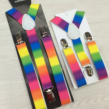 2pcss Colorful Boy Men Y-Back Suspenders Child Elastic Adjustable Clip-On Braces PY1 P18 ILML
