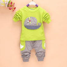 2pcss Outfits 1-4Years Kids Baby Boys Clothes Long Sleeve Whale TopsLong Pants Clothing Sets 4 Colors ILML