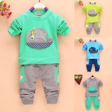 2pcss Outfits 1-4Years Kids Baby Boys Clothes Long Sleeve Whale TopsLong Pants Clothing Sets 4 Colors ILML