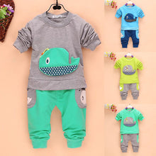 2pcss Outfits 1-4Years Kids Baby Boys Clothes Long Sleeve Whale TopsLong Pants Clothing Sets 4 Colors ILML