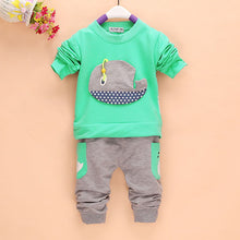 2pcss Outfits 1-4Years Kids Baby Boys Clothes Long Sleeve Whale TopsLong Pants Clothing Sets 4 Colors ILML