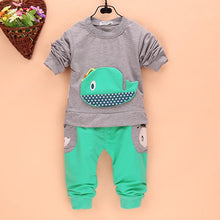 2pcss Outfits 1-4Years Kids Baby Boys Clothes Long Sleeve Whale TopsLong Pants Clothing Sets 4 Colors ILML