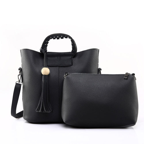 2pc Famous Women Vintage Tassel Leather Bag designer Crossbody Shoulder Bags Clutch Bag women messenger bags bolsa ILML