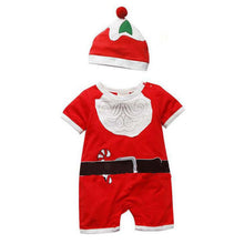 2pcss Baby Boys Girls Xmas Santa Claus Clothing Set Short Sleeve Romper Jumpsuit  Hat Outfit Clothes Sets Christmas Gifts ILML