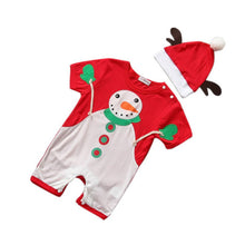 2pcss Baby Boys Girls Xmas Santa Claus Clothing Set Short Sleeve Romper Jumpsuit  Hat Outfit Clothes Sets Christmas Gifts ILML