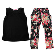 3 Pieces Girls Baby Clothing Sets Sleeveless Shirt / Tops  Floral Pants  Headband Vogue Clothes 2-7Years ILML