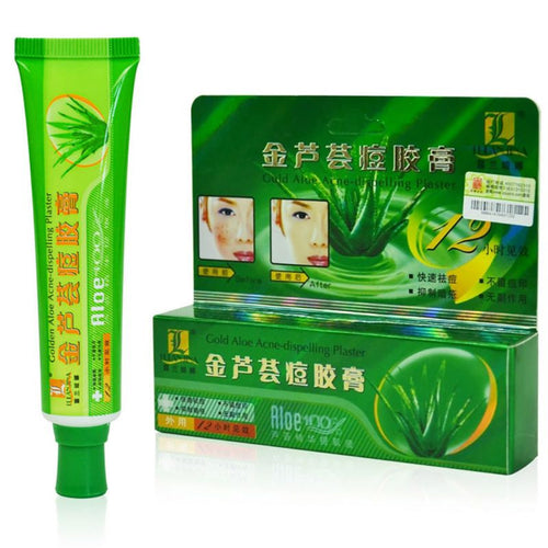 30g Gold Aloe Acne Dispelling Ointment Plaster Removal Cream Face Skin Care Aloe Vera Gel Anti-Acne Oil Control ILML