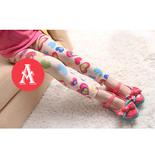 5-12Years Baby Kids Stretch Skinny Leggings Pants Printed Floral Girls Trousers  ILML