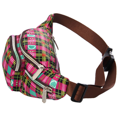 5 Colors Forward Waist Bag Oxford Plaid Waist Bag  ILML