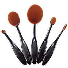 5 Pieces/set Cosmetic Oval Makeup Brushes Set Blush Powder Foundation Beauty Eyeshadow Toothbrush Kit Tool ILML