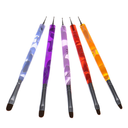 5Pcs 100% 2 way Marbleizing Nail Art Dotting Painting Pen Tools Nail Art Dotting pen Tool Dot Acrylic GEL Manicure ILML