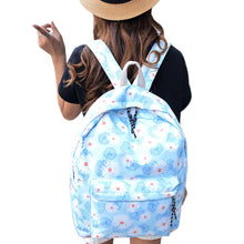 6 Colors Women Double-Shoulder Sweet Printing Canvas Zipper Daily Backpack Schoolbag  ILML