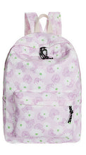 6 Colors Women Double-Shoulder Sweet Printing Canvas Zipper Daily Backpack Schoolbag  ILML