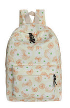 6 Colors Women Double-Shoulder Sweet Printing Canvas Zipper Daily Backpack Schoolbag  ILML