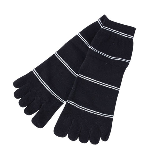 Men Sockiddle Tube Stripe Five Finger Toe Breathable Socks ILML