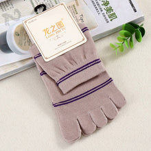 Men Sockiddle Tube Stripe Five Finger Toe Breathable Socks ILML