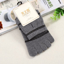 Men Sockiddle Tube Stripe Five Finger Toe Breathable Socks ILML