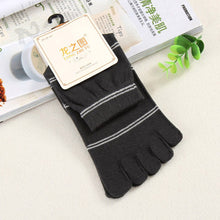 Men Sockiddle Tube Stripe Five Finger Toe Breathable Socks ILML
