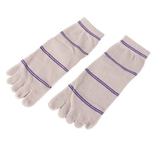 Men Sockiddle Tube Stripe Five Finger Toe Breathable Socks ILML