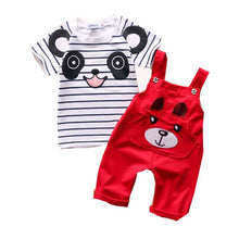 Baby Boy Girl Clothing Sets Cotton Cartoon Overalls Tops T shirt Jumpsuits Romper Set Kid Clothes Outfits Suit ILML