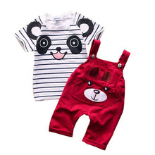 Baby Boy Girl Clothing Sets Cotton Cartoon Overalls Tops T shirt Jumpsuits Romper Set Kid Clothes Outfits Suit ILML