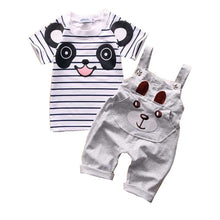 Baby Boy Girl Clothing Sets Cotton Cartoon Overalls Tops T shirt Jumpsuits Romper Set Kid Clothes Outfits Suit ILML