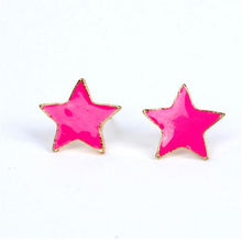 Girls Cute Stud Earring Jewelry Blue/Red/Black Crystal Women Star Earring ILML