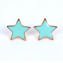 Girls Cute Stud Earring Jewelry Blue/Red/Black Crystal Women Star Earring ILML