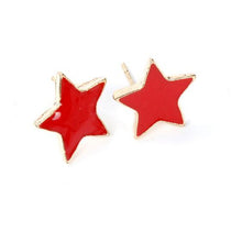 Girls Cute Stud Earring Jewelry Blue/Red/Black Crystal Women Star Earring ILML