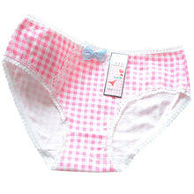 Ladies Plaid Printing Cotton Underwear Women Cute Bow Sexy Lace Women's Panties LL4 ILML