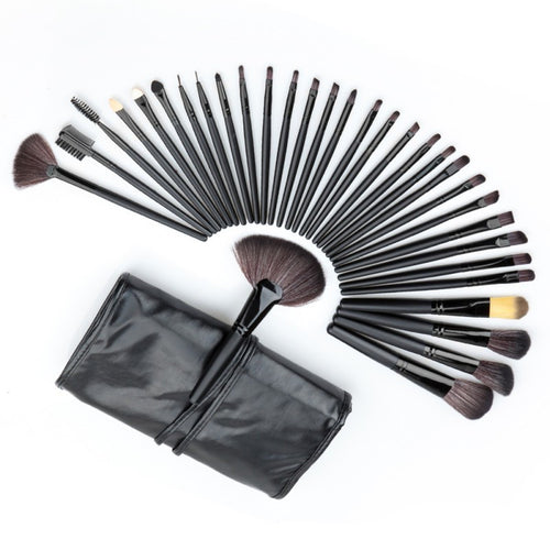 MAANGE Professional 32pcss Cosmetic Facial Make up Brush Kit Wool Makeup Brushes Tools Set with Black Leather Case S1 ILML