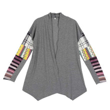 Long Sleeve Knitwear Sweater Women Casual Printed Knit Sweaters Cardigan Coat Gray WO25 ILML