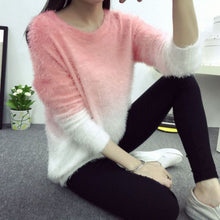 Brand Sweater Women Sexy O-neck Sweaters Loose Fluffy Wool Pullovers ILML
