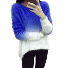 Brand Sweater Women Sexy O-neck Sweaters Loose Fluffy Wool Pullovers ILML