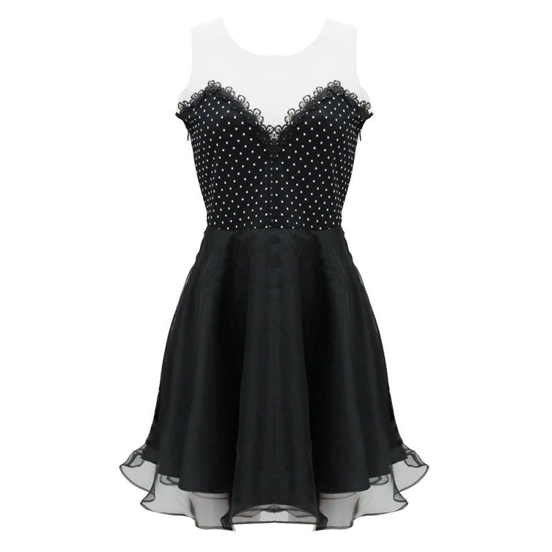 blue dress for baby girl Elegant Woman Sexy A Line Black Deep V Neck Backless Dresini Short Tul –  ilovemylife4