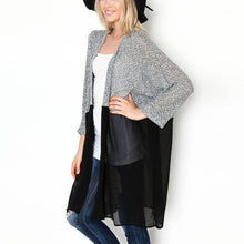 Women Bat Sleeved Long Casual Coat Cardigan Knitted Patchwork Shirt ILML