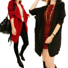 Korean Jacket Elegant Women Lady Long Sleeve Lapel Loose Coat Jacket Windbreaker jawbreaker Y09 ILML