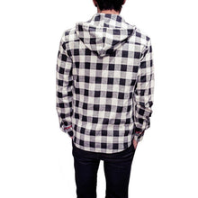 Men Boy Shirts Long Sleeve Cotton Plus Size Hooded Plaid Linen Blouse M-5XL Y3 ILML
