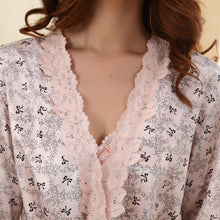 Sexy Women Pajama Set Faux Long Silk Robes Sleepwear Nightgown For Women ILML