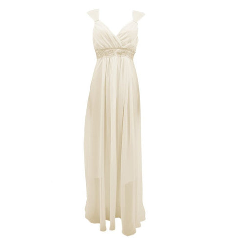Elegant Women Chiffon Sequin Fishtail V Neck Sleeveless Tank Formal Long Maxi Dress ILML