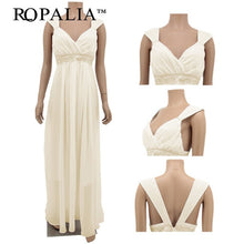 Elegant Women Chiffon Sequin Fishtail V Neck Sleeveless Tank Formal Long Maxi Dress ILML