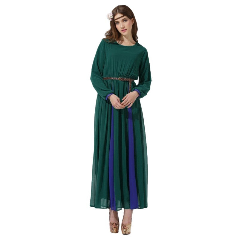 Elegant Women Long Chiffon Dress Vintage Kaftan Jilbab Islamic Muslim Abaya Cocktail Party Y6 ILML