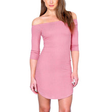 Sexy Women Long Sleeve Off Shoulder Slash Neck Sexy Club Mini Party Night Dresses Sexy Bodysuits Body Slim Dress ILML