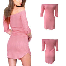 Sexy Women Long Sleeve Off Shoulder Slash Neck Sexy Club Mini Party Night Dresses Sexy Bodysuits Body Slim Dress ILML