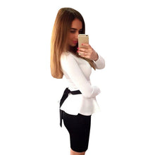 Sexy Women V-neck Peplum Wear To Work Casual Party Bodycon Sheath Dress Y04 ILML